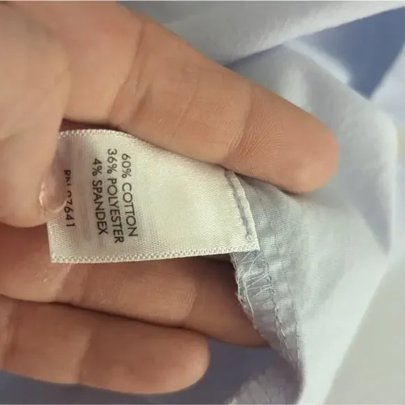 EUC J. Jill Light Blue Crisp Cotton Blouse Long Sleeve - S - Picture 4 of 5